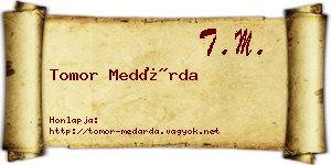 Tomor Medárda névjegykártya